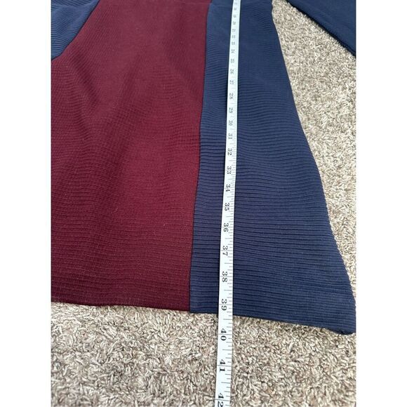 Boden Serena Cotton Blend Ponte Shift Dress Navy Burgundy Colorblock Textured 10 - Picture 7 of 13